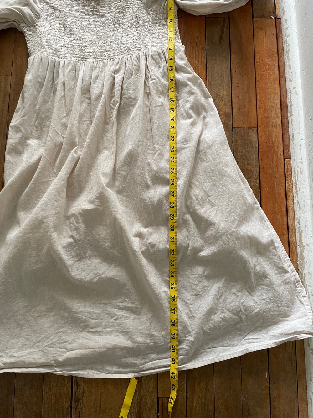 7 for all Mankind Smocked Prairie/ Milkmaid dress-Large - Picture 9 of 9